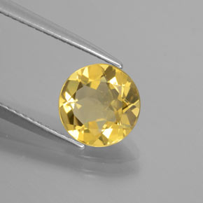 Berillo dorato naturale giallo da 1,49 ct, taglio rotondo, VVS-VS