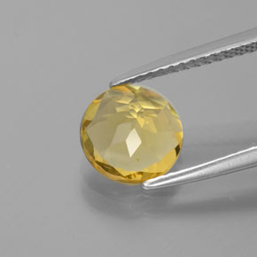Berillo dorato naturale giallo da 1,49 ct, taglio rotondo, VVS-VS