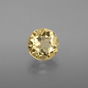 Berillo dorato naturale giallo da 1,78 ct, taglio rotondo, VVS-VS