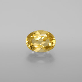 Berillo dorato naturale giallo da 1,19 ct, taglio ovale, VVS-VS