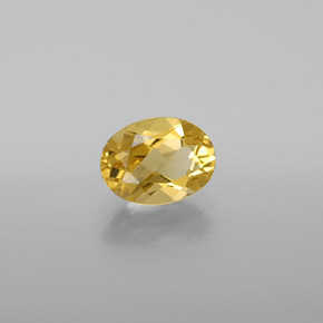 Berillo dorato naturale giallo da 1,19 ct, taglio ovale, VVS-VS