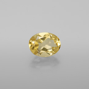 Berillo dorato naturale giallo da 1,10 ct, taglio ovale, VVS-VS
