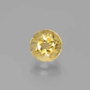 Berillo dorato naturale giallo da 1,39 ct, taglio rotondo, VVS-VS