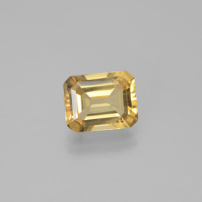 Berillo dorato naturale giallo da 2,24 ct, taglio smeraldo, VVS-VS