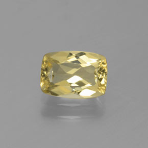 Berillo dorato naturale giallo da 0,77 ct, taglio a cuscino, VVS-VS