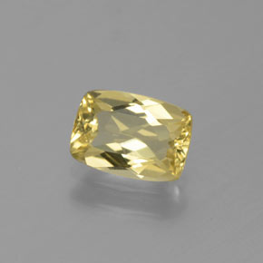 Berillo dorato naturale giallo da 0,77 ct, taglio a cuscino, VVS-VS