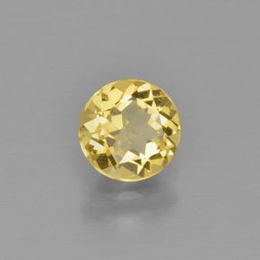 Berillo dorato naturale giallo da 0,82 ct, taglio rotondo, VVS-VS
