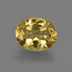 Berillo dorato naturale giallo da 2,99 ct, taglio ovale, VVS