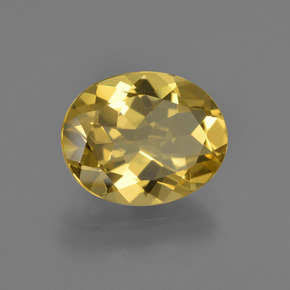 Berillo dorato naturale giallo da 2,99 ct, taglio ovale, VVS