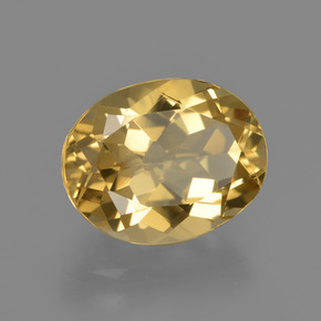 Berillo dorato giallo dorato naturale da 3,34 ct, taglio ovale, VVS