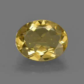 Berillo dorato naturale dorato da 2,58 ct, taglio ovale, VS