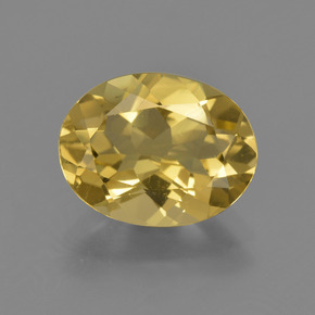 Berillo dorato naturale giallo da 2,88 ct, taglio ovale, VVS-VS