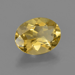 Berillo dorato naturale giallo da 2,88 ct, taglio ovale, VVS-VS