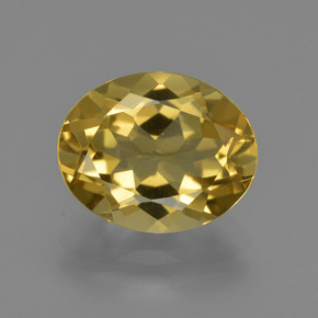 Berillo dorato naturale giallo dorato da 2,99 ct, taglio ovale, VVS