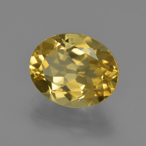 Berillo dorato naturale giallo dorato da 2,99 ct, taglio ovale, VVS