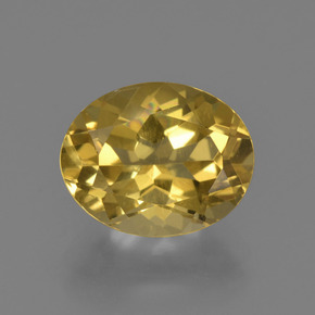 Berillo dorato naturale oro da 2,74 ct, taglio ovale, VS