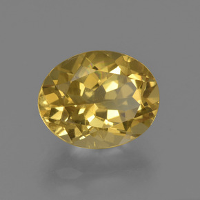 Berillo dorato naturale oro da 2,74 ct, taglio ovale, VS