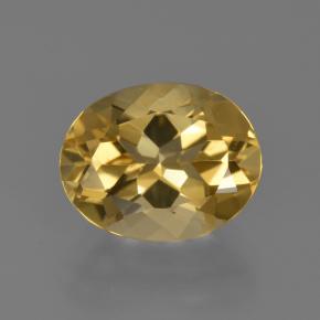 Berillo dorato naturale giallo da 2,66 ct, taglio ovale, VVS