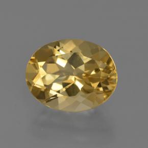 Berillo dorato naturale giallo da 2,66 ct, taglio ovale, VVS