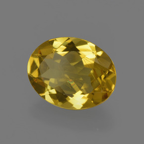 Berillo dorato naturale giallo da 2,09 ct, taglio ovale, VS