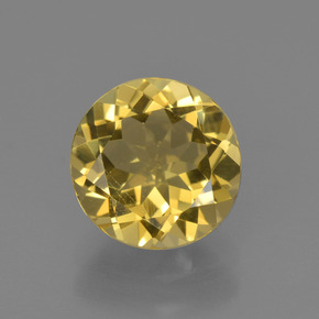 Berillo dorato naturale oro da 1,82 ct, taglio rotondo, VVS