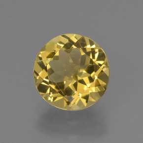 Berillo dorato naturale oro da 1,82 ct, taglio rotondo, VVS