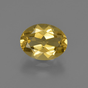 Berillo dorato naturale giallo da 1,84 ct, taglio ovale, VVS