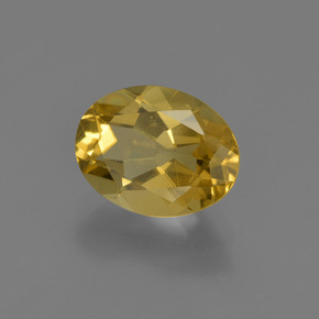 Berillo dorato naturale giallo da 1,84 ct, taglio ovale, VVS