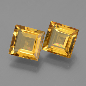 Berillo dorato naturale giallo da 3,10 ct, quadrato, VVS-VS