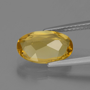 Berillo dorato naturale oro da 2,07 ct, taglio ovale, VVS-VS