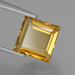Berillo dorato naturale oro da 1,18 ct, quadrato, VVS-VS