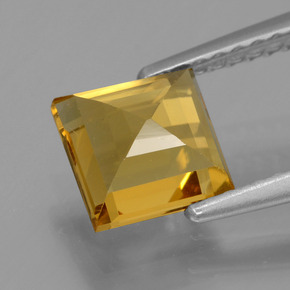 Berillo dorato naturale oro da 1,18 ct, quadrato, VVS-VS
