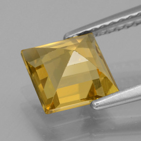 Berillo dorato naturale oro da 1,45 ct, quadrato, VVS-VS