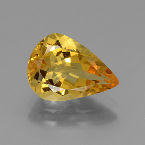 Berillo dorato naturale oro da 2,30 ct, taglio a pera, VVS