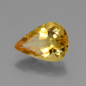 Berillo dorato naturale oro da 2,30 ct, taglio a pera, VVS