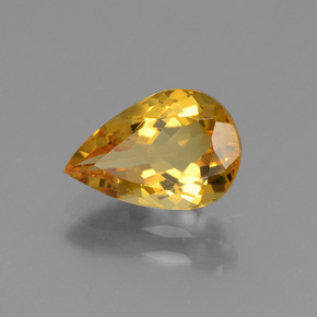 Berillo dorato naturale giallo da 1,64 ct, taglio a pera, VVS