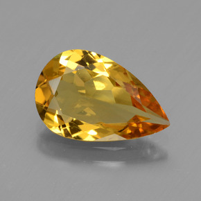 Berillo dorato naturale oro da 2,07 ct, taglio a pera, VVS-VS
