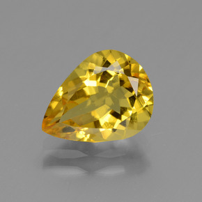 Berillo dorato naturale oro da 1,97 ct, taglio a pera, VVS