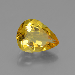 Berillo dorato naturale oro da 1,97 ct, taglio a pera, VVS