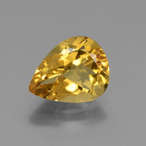 Berillo dorato Giallo oro naturale da 2.11 ct, Forma a pera, VVS