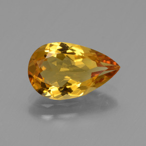Berillo dorato naturale oro da 1,70 ct, taglio a pera, VVS