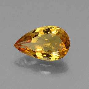 Berillo dorato naturale oro da 1,70 ct, taglio a pera, VVS