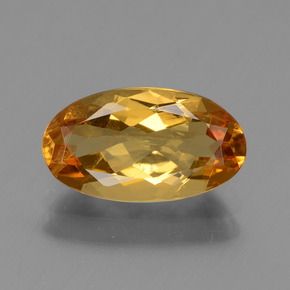 Berillo dorato naturale giallo da 1,74 ct, taglio ovale, VS