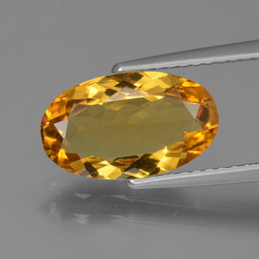 Berillo dorato naturale giallo da 1,94 ct, taglio ovale, VVS-VS