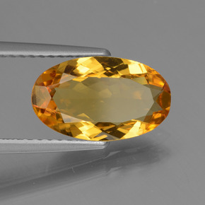 Berillo dorato naturale giallo da 1,94 ct, taglio ovale, VVS-VS