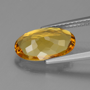 Berillo dorato naturale giallo da 1,94 ct, taglio ovale, VVS-VS