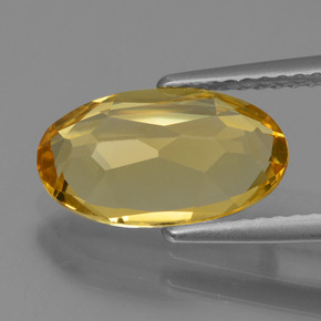 Berillo dorato naturale dorato da 2,25 ct, taglio ovale, VVS-VS