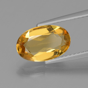 Berillo dorato naturale giallo da 1,88 ct, taglio ovale, VVS-VS