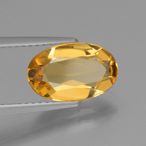 Berillo dorato naturale giallo da 1,88 ct, taglio ovale, VVS-VS