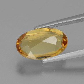 Berillo dorato naturale giallo da 1,88 ct, taglio ovale, VVS-VS